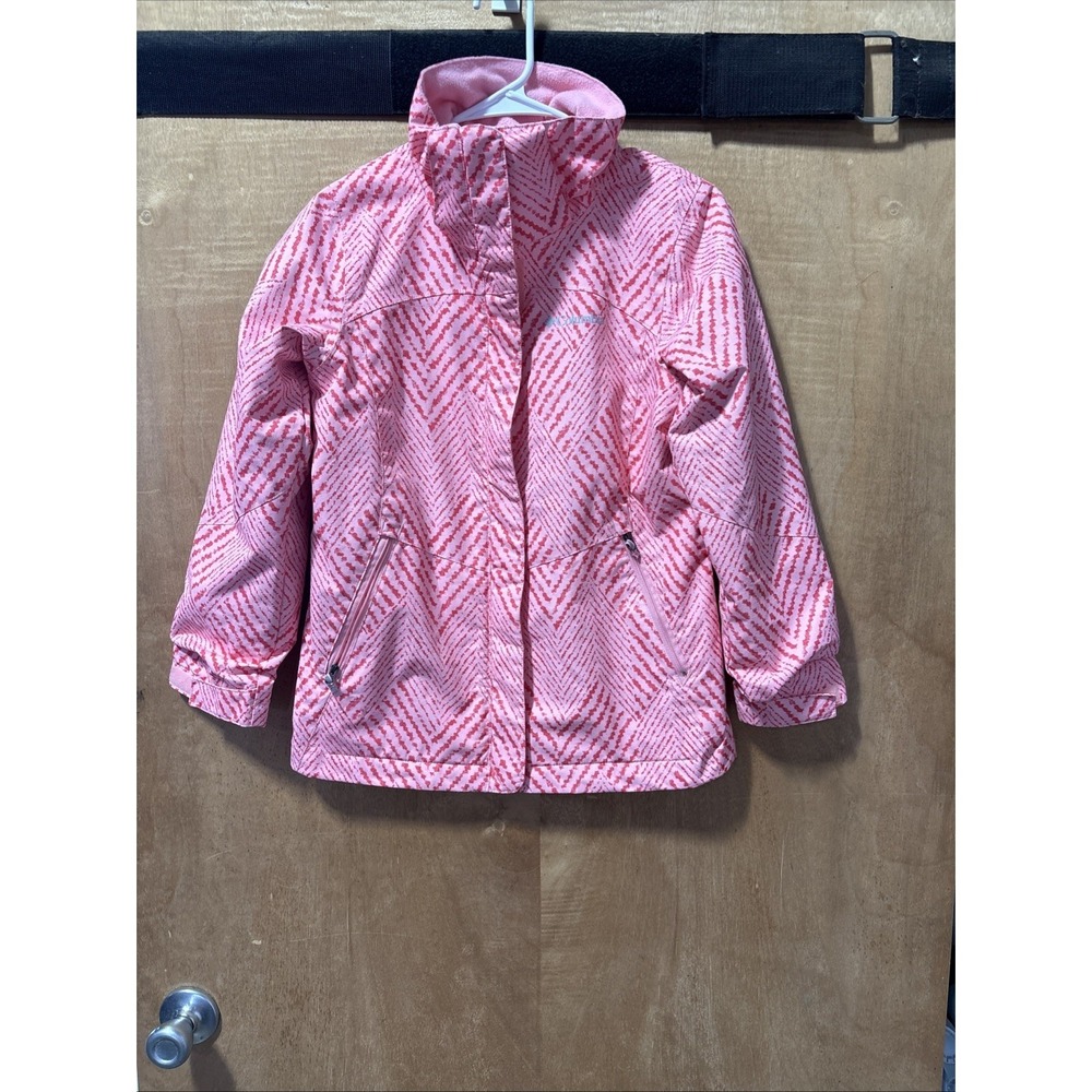 Columbia Girls Bugaboo 2 Fleece Interchange  Jacket In Pink Chevron Medium 10-12